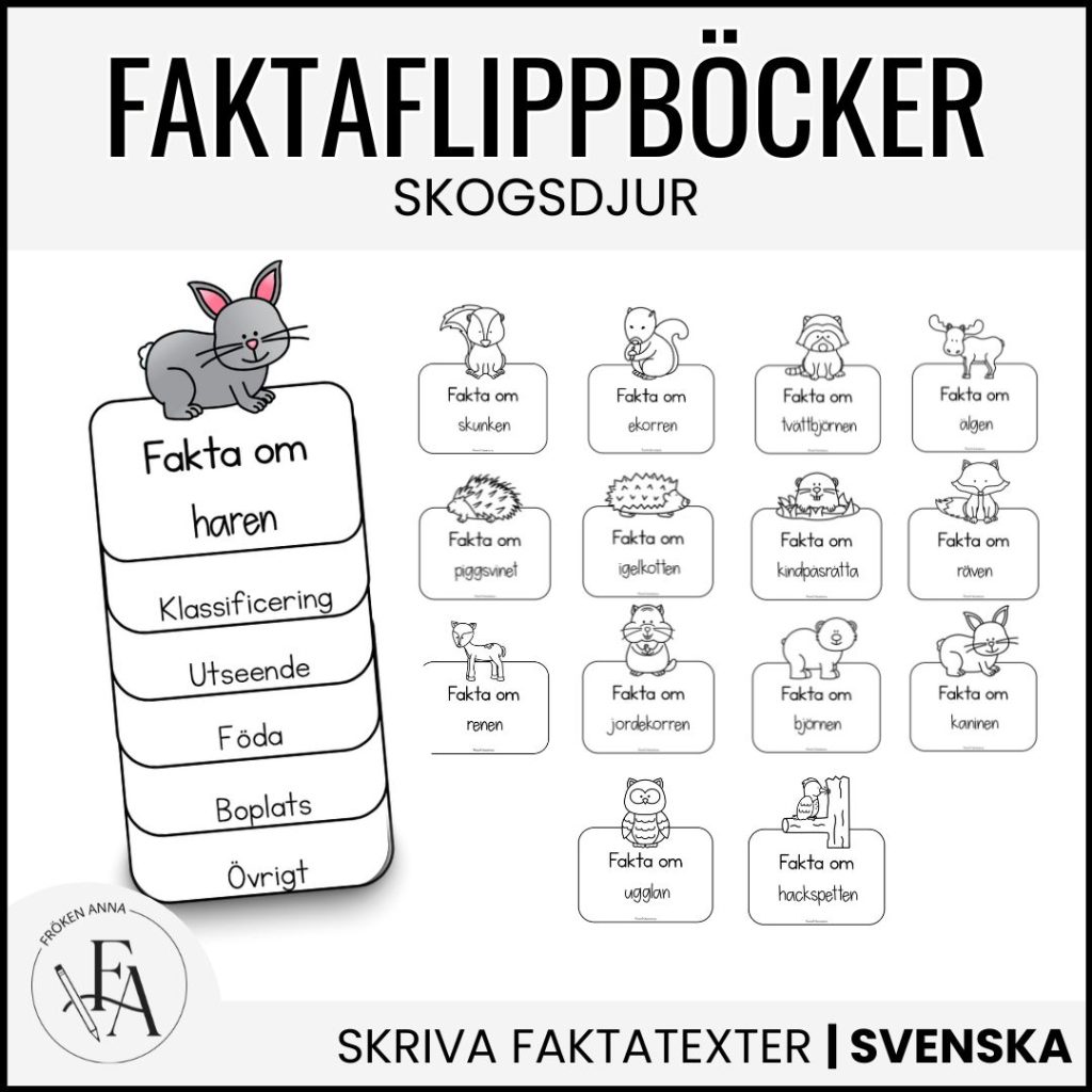 Faktaflippbok | Skogsdjur (Skriva faktatexter)