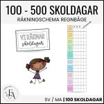 Vi räknar skoldagar – räkneschema 100–500 (regnbågsfärger) - bild 1
