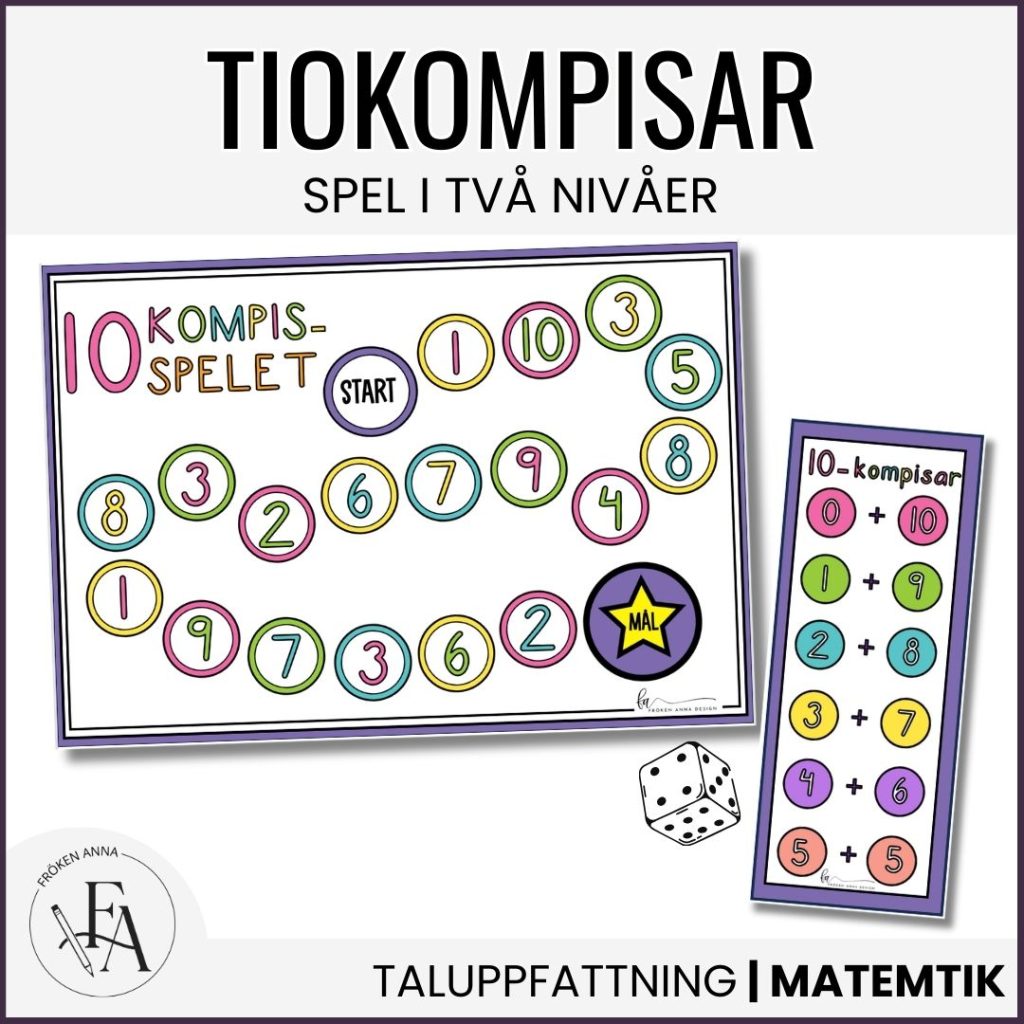 10-kompis-spelet (tema färgglatt): Lär dig tiokompisar / tiokamrater