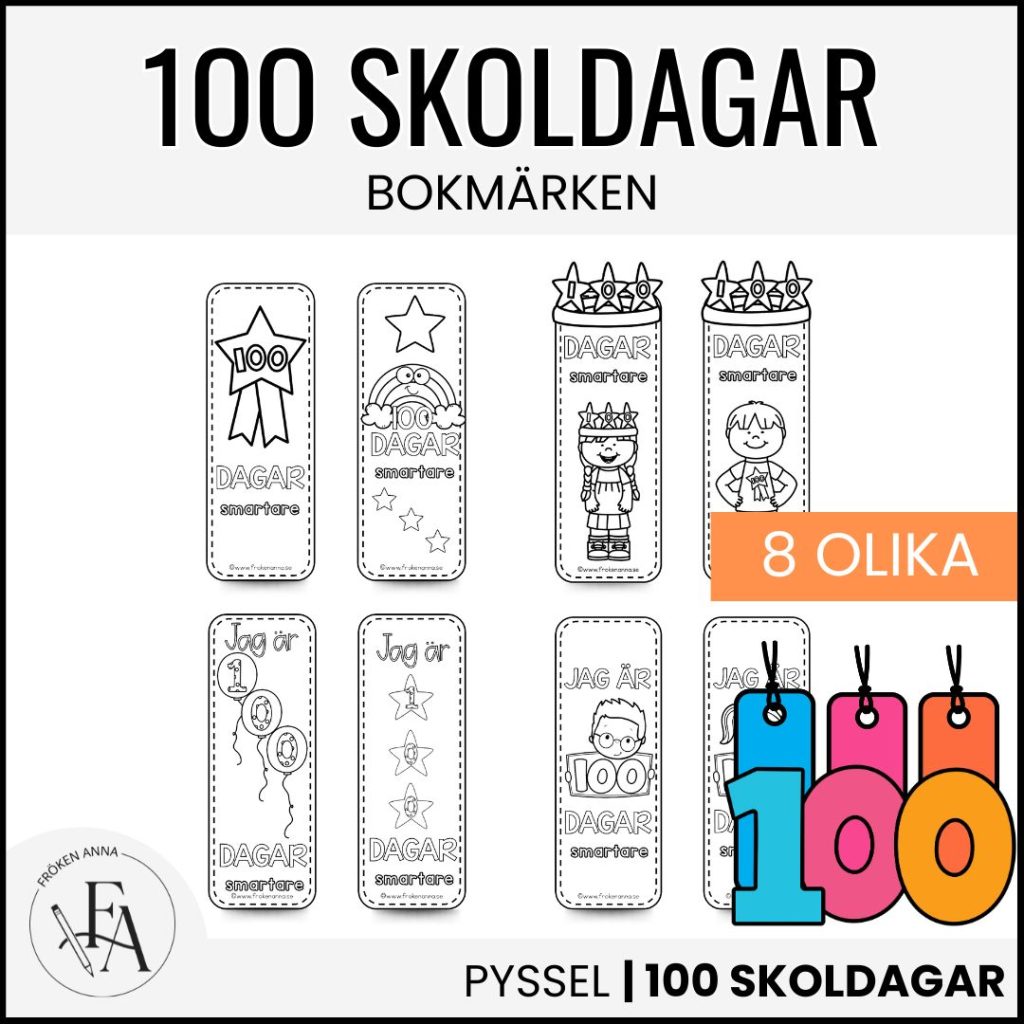 100 skoldagar – Bokmärken