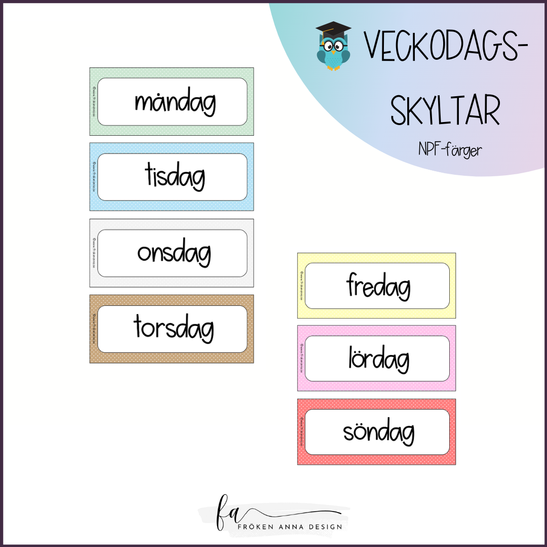 Veckodagsskyltar