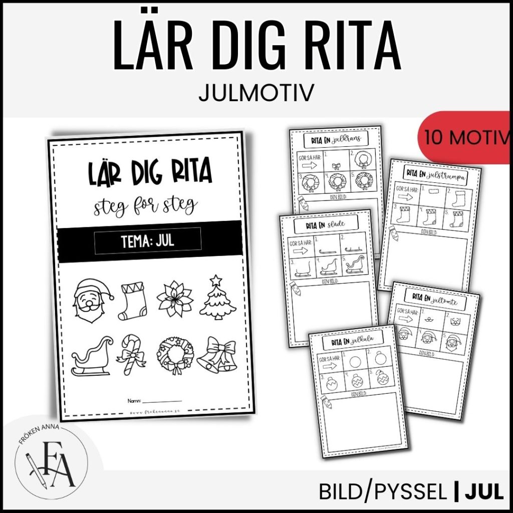 Lär dig rita steg för steg – Tema jul