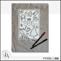 Målarbild doodle jul