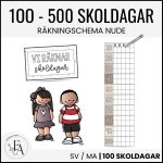 Vi räknar skoldagar – räkneschema 100–500 (minimalistisk) - bild 1