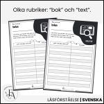 Läsförståelse / Läsförståelsestrategier och arbetsblad - bild 5