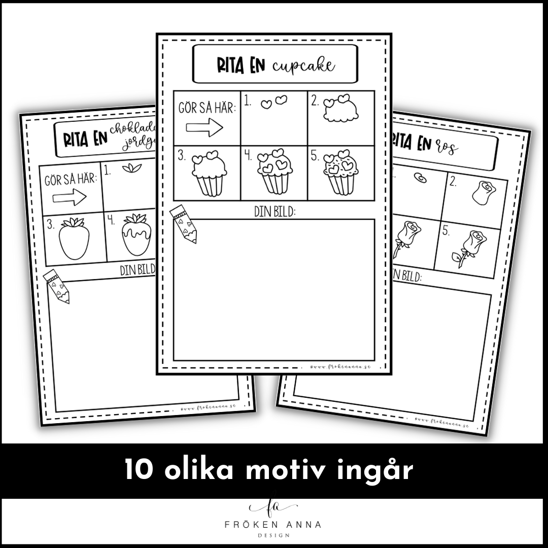 Lär dig rita steg för steg - tema kärlek / alla hjärtans dag