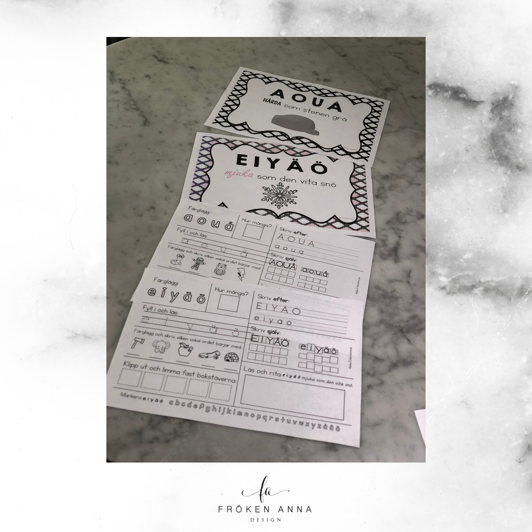 Vokalskyltar och arbetsblad