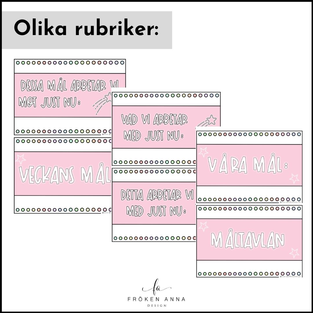 Målskyltar: Synliggör kunskapskraven