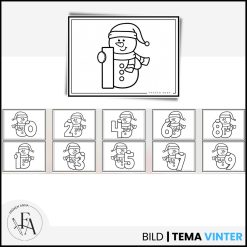 Målarbilder snögubbe 0-10