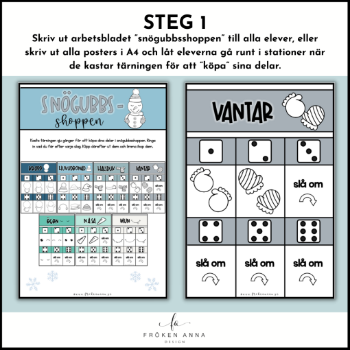 Snögubbsshoppen (pyssel, läs- och skriv)