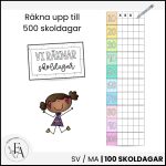 Vi räknar skoldagar – räkneschema 100–500 (regnbågsfärger) - bild 2