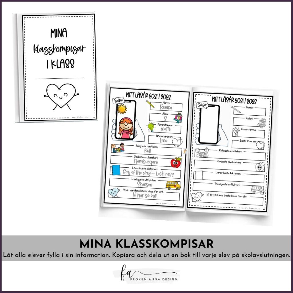 Mina klasskamrater / Mina vänner – Fylla-i-bok