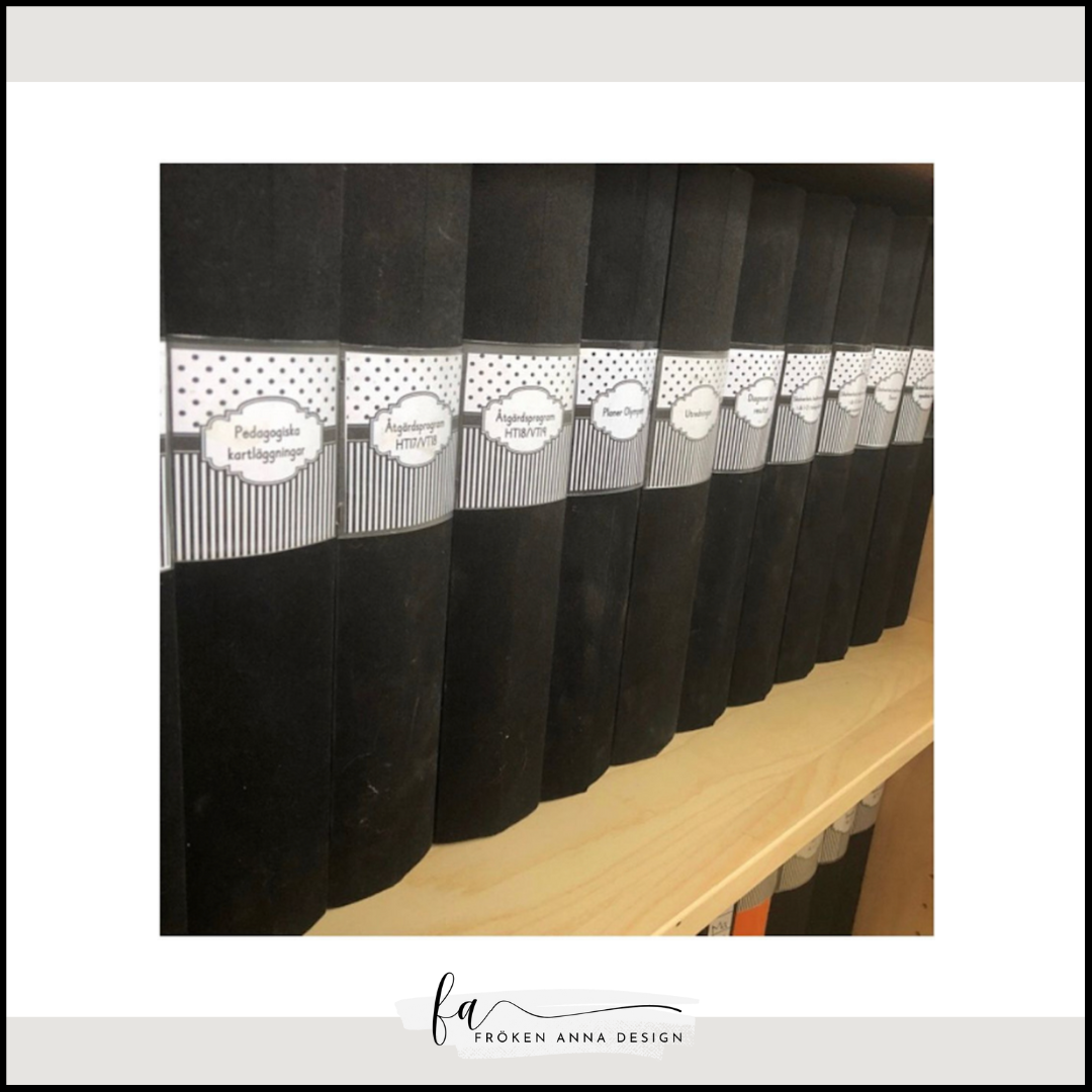 Pärmetiketter / Klassrumsorganisering svart&vit