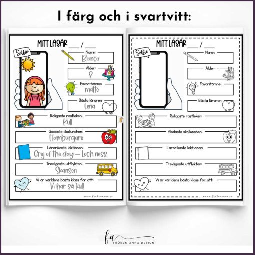 Mina klasskamrater / Mina vänner - Fylla-i-bok