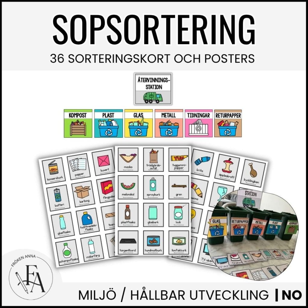 Sopsortering – sorteringskort | Miljö