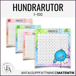 Hundrarutor pastell x 4