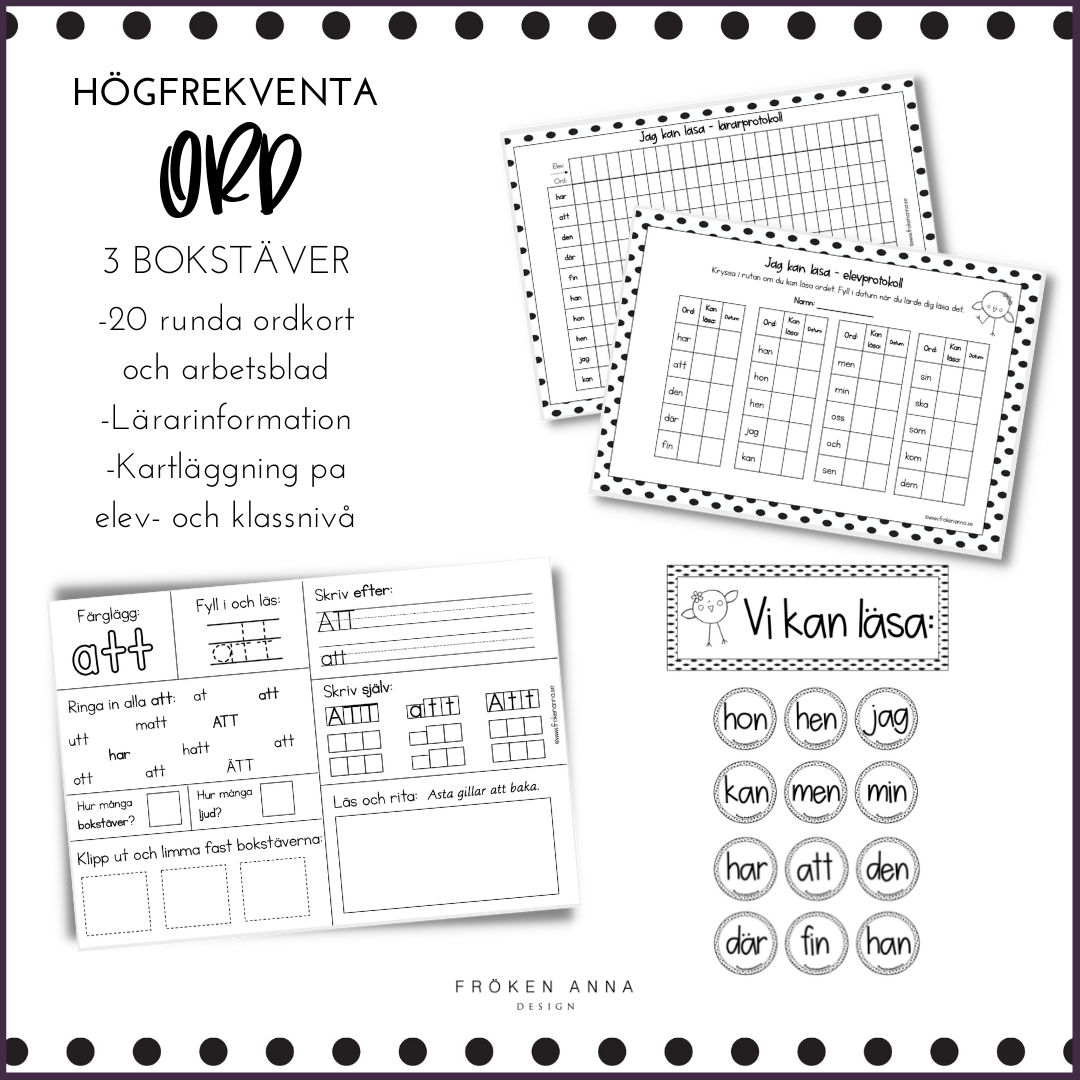 Högfrekventa ord (tre bokstäver)