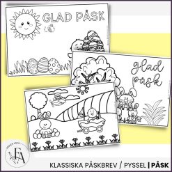 Påskbrev / Färglägginingsbilder / Målarbilder påsk
