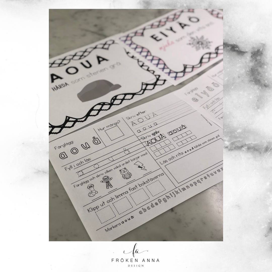 Vokalskyltar och arbetsblad