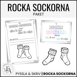 Rocka sockorna: skylt + sockor att hänga upp