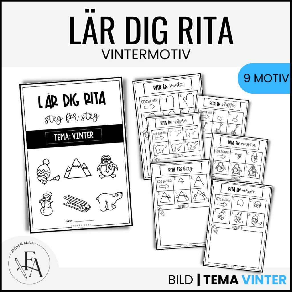 Lär dig rita steg för steg – tema vinter