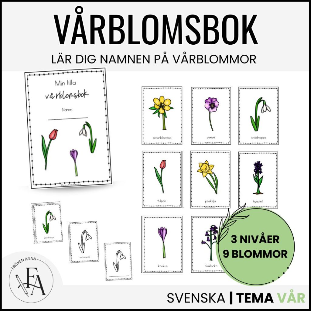 Min lilla vårblomsbok – Lär dig vårblommornas namn