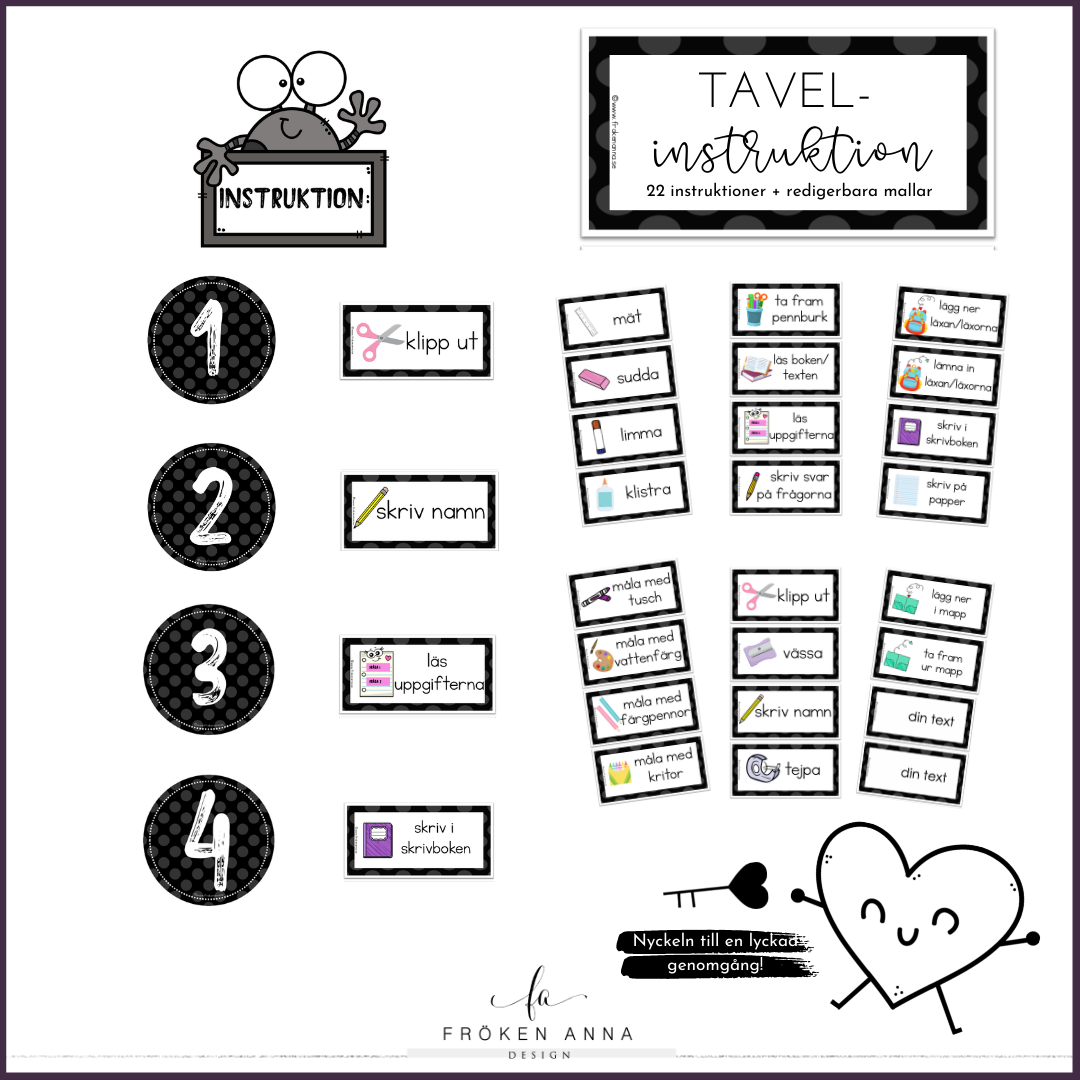 Tavelinstruktion (svart)