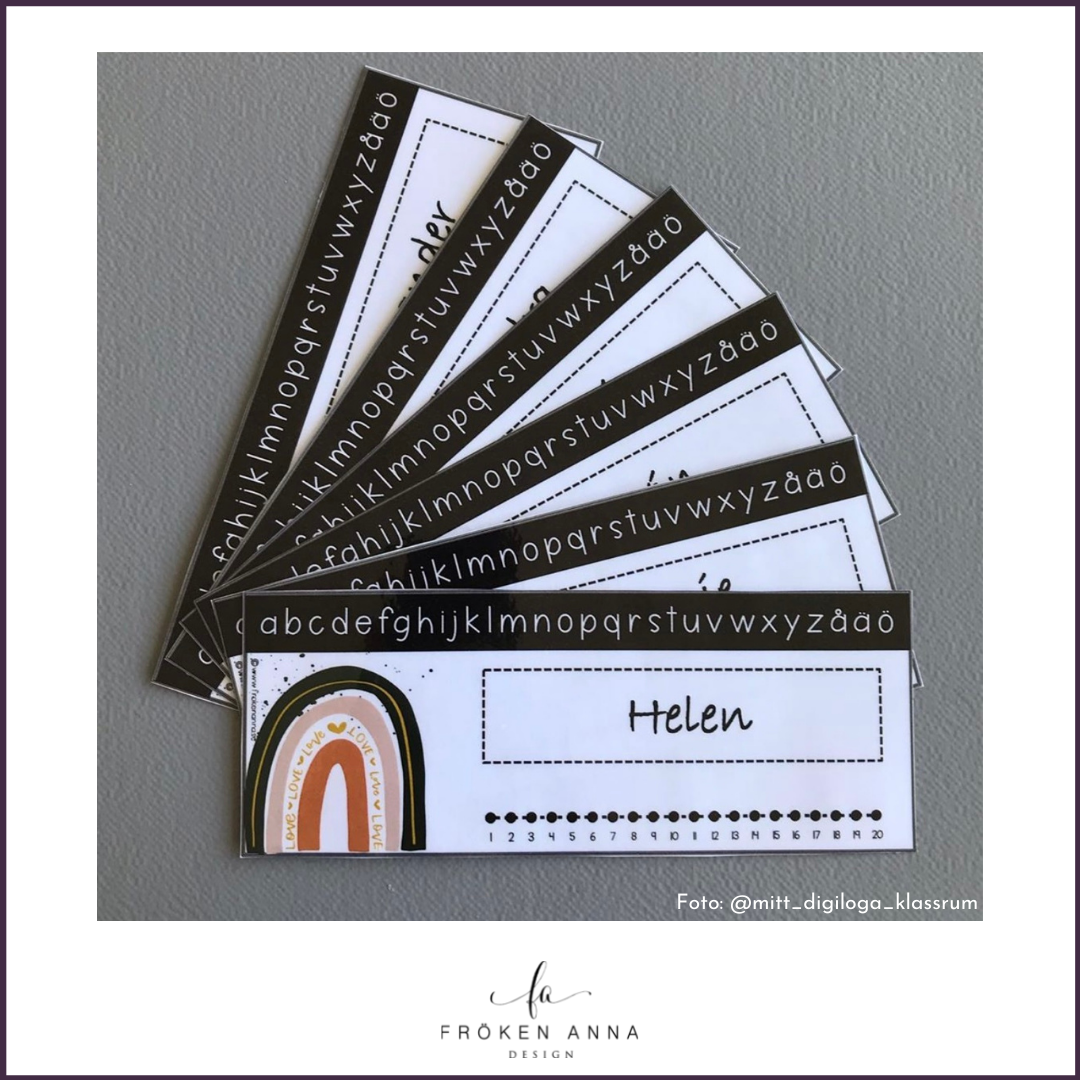 Namnskylt regnbågstema (rektangel)