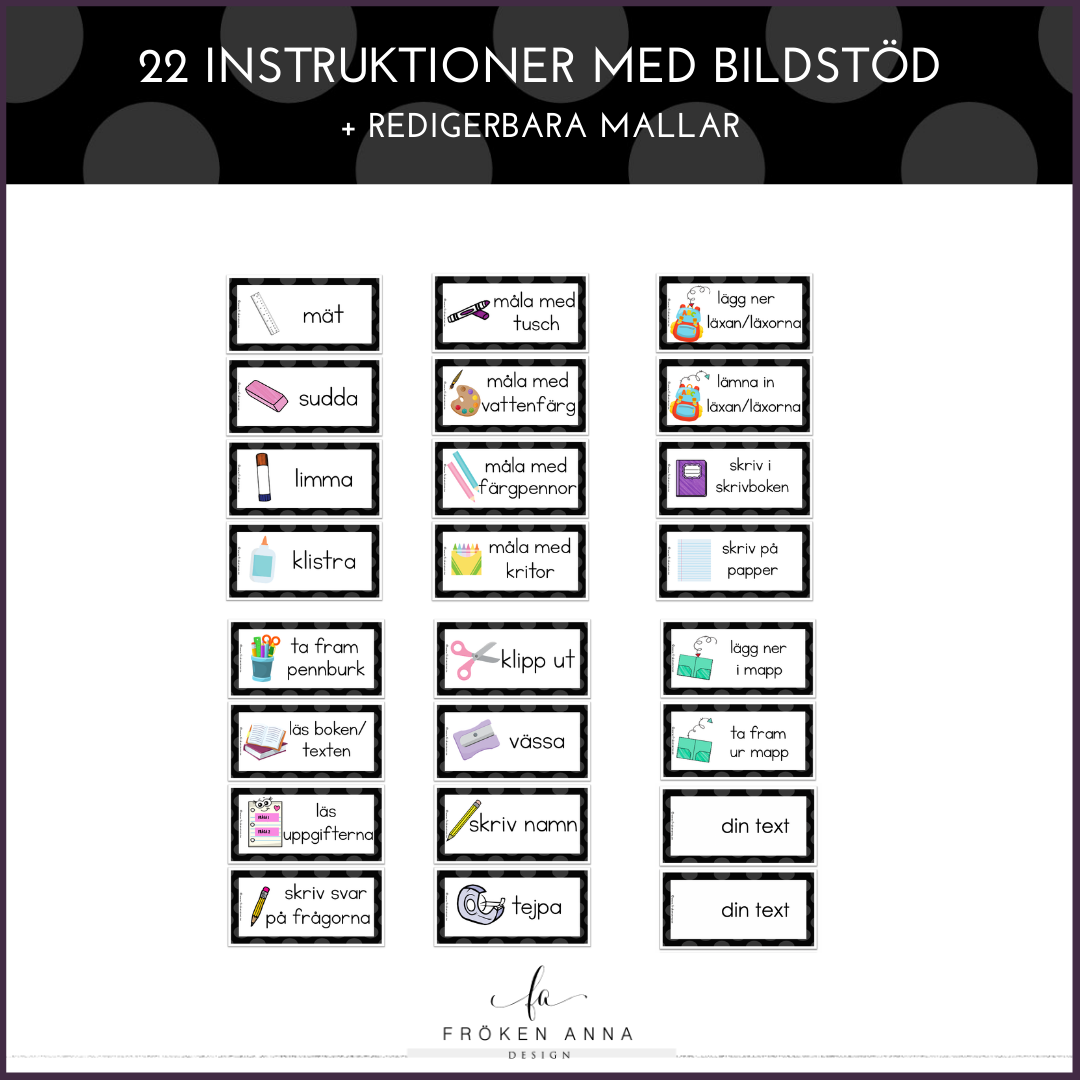 Tavelinstruktion (svart)