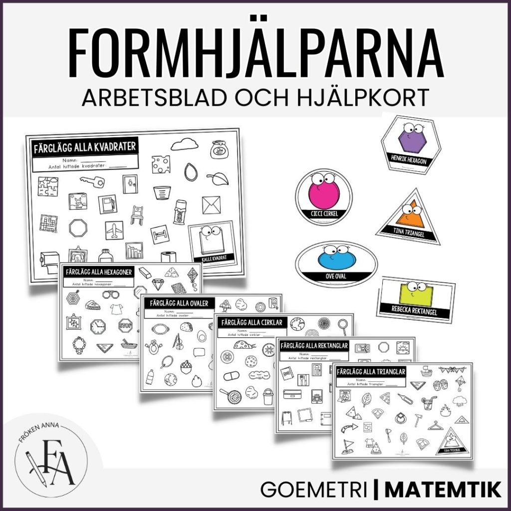 Formhjälparna arbetsblad | Visuellt stöd med geometriska figurer