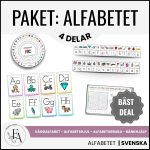ABC-paket mini | Väggalfabet, alfabetsremsa, bänkhjälp & alfabetshjul - bild 1