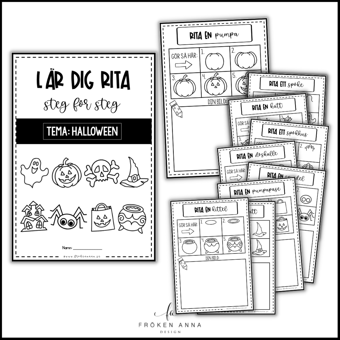 Lär dig rita steg för steg – Tema Halloween