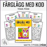 Färglägg med kod: Tema påsk - bild 1