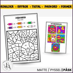 Färglägg med kod: Tema påsk