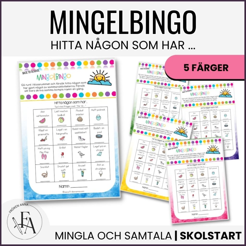 Mingelbingo | Uppstartsuppgift efter sommarlovet