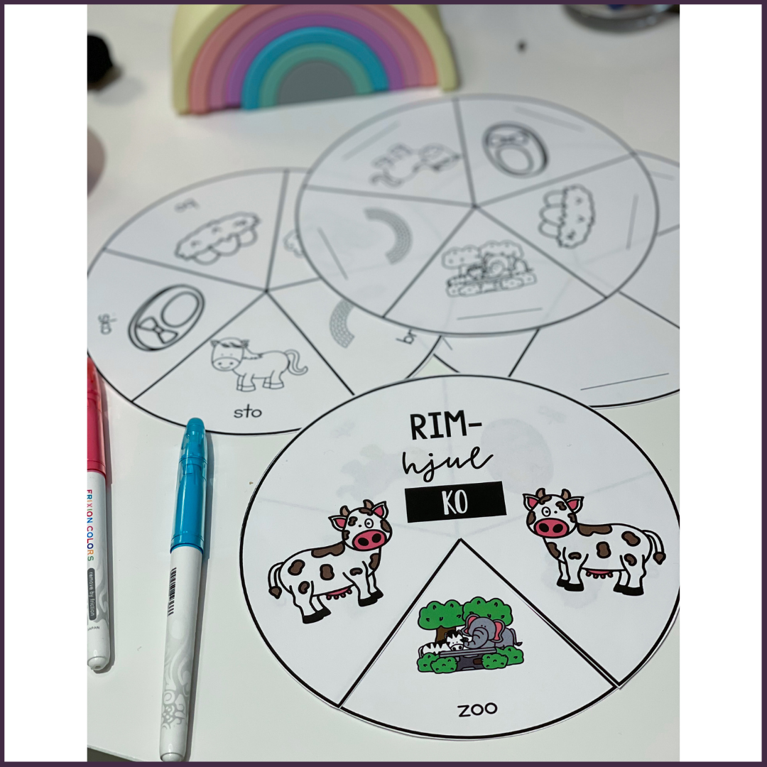 Sorteringskort och rimhjul - Träna fonoligisk medvetenhet med rim