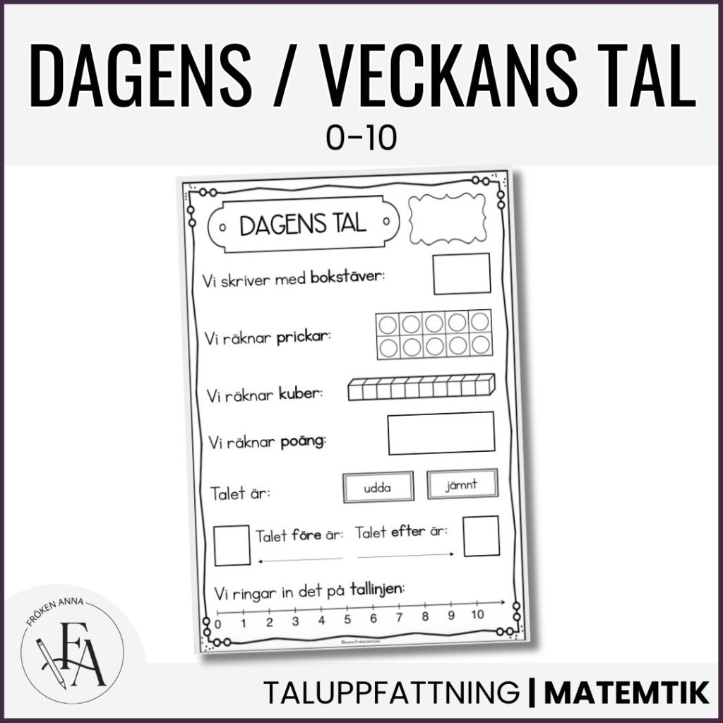 Startuppgift:Dagens/Veckans tal 0-9