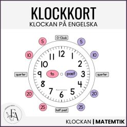 Hjälpkort klockan (engelska)