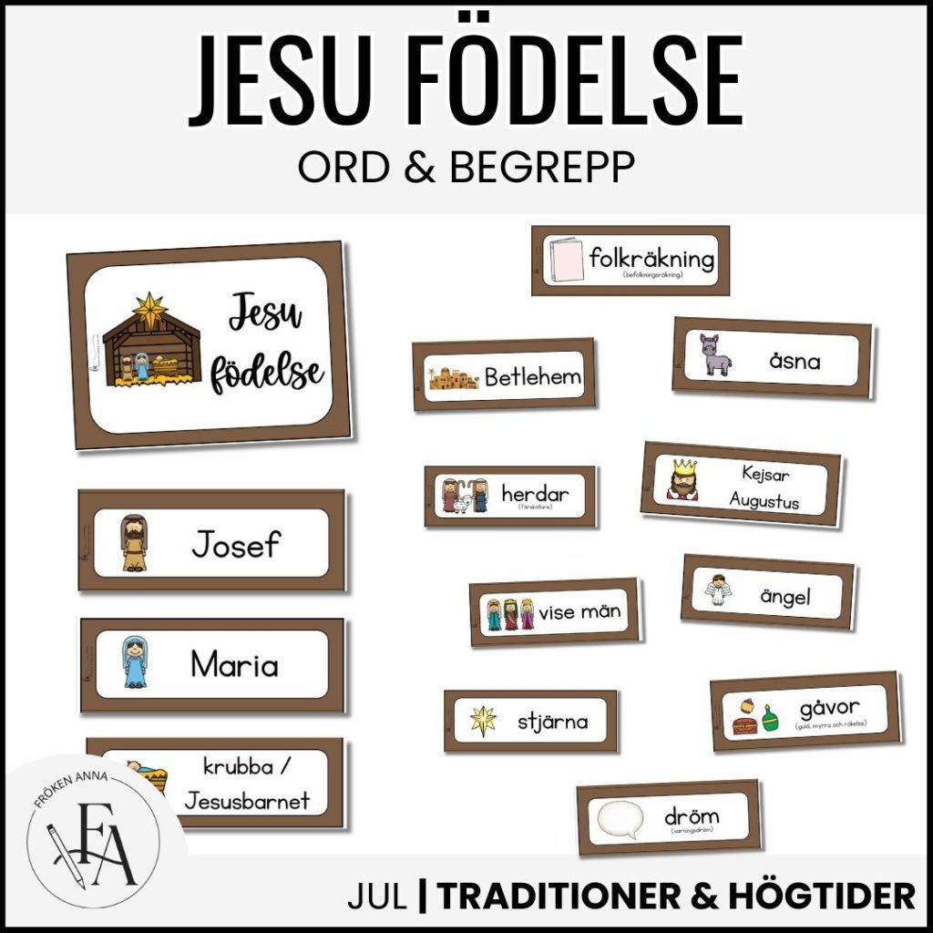 Jesu födelse – Ord och begrepp med bildstöd