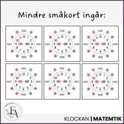 Hjälpkort klockan (engelska)