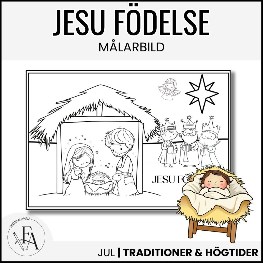 Jesu födelse – målarbild