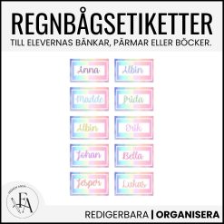 Redigerbara regnbågsetiketter