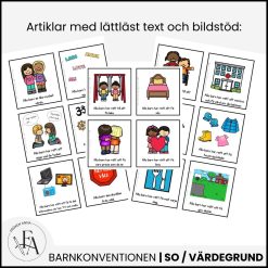 Barnkonventionen - lättlästa artiklar + arbetsmaterial