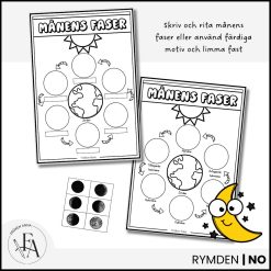 Månens faser – arbetsblad, observation och poster