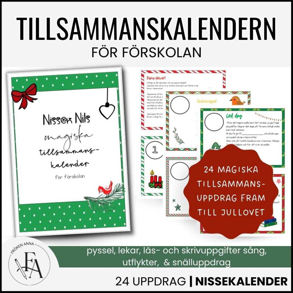 Julkalender Förskola | Nissebrev | Tillsammanskalendern ?