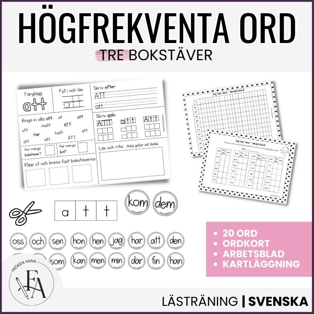 Högfrekventa ord (tre bokstäver)