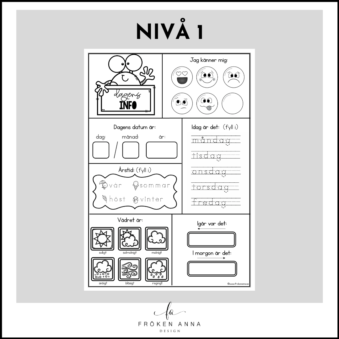 Startuppgift: Dagens info