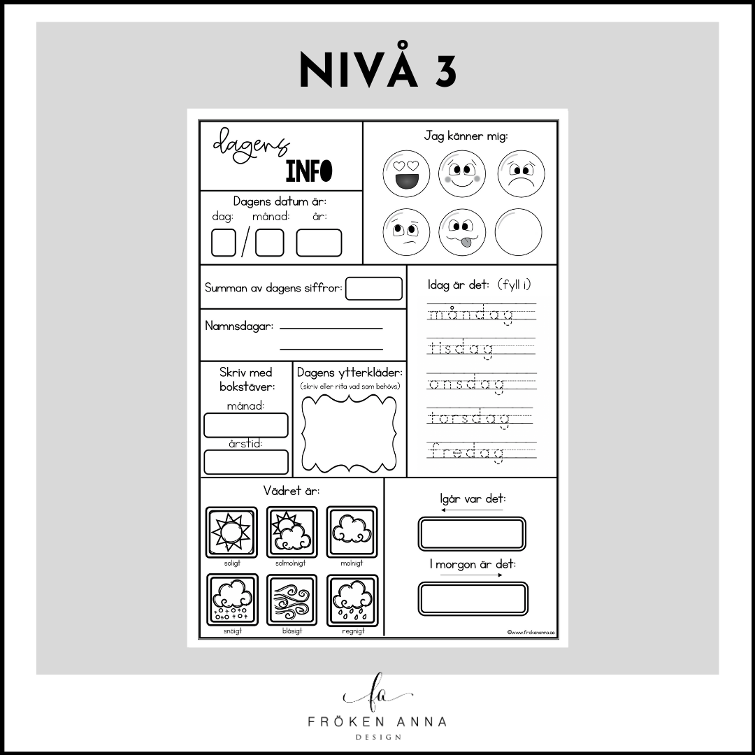 Startuppgift: Dagens info