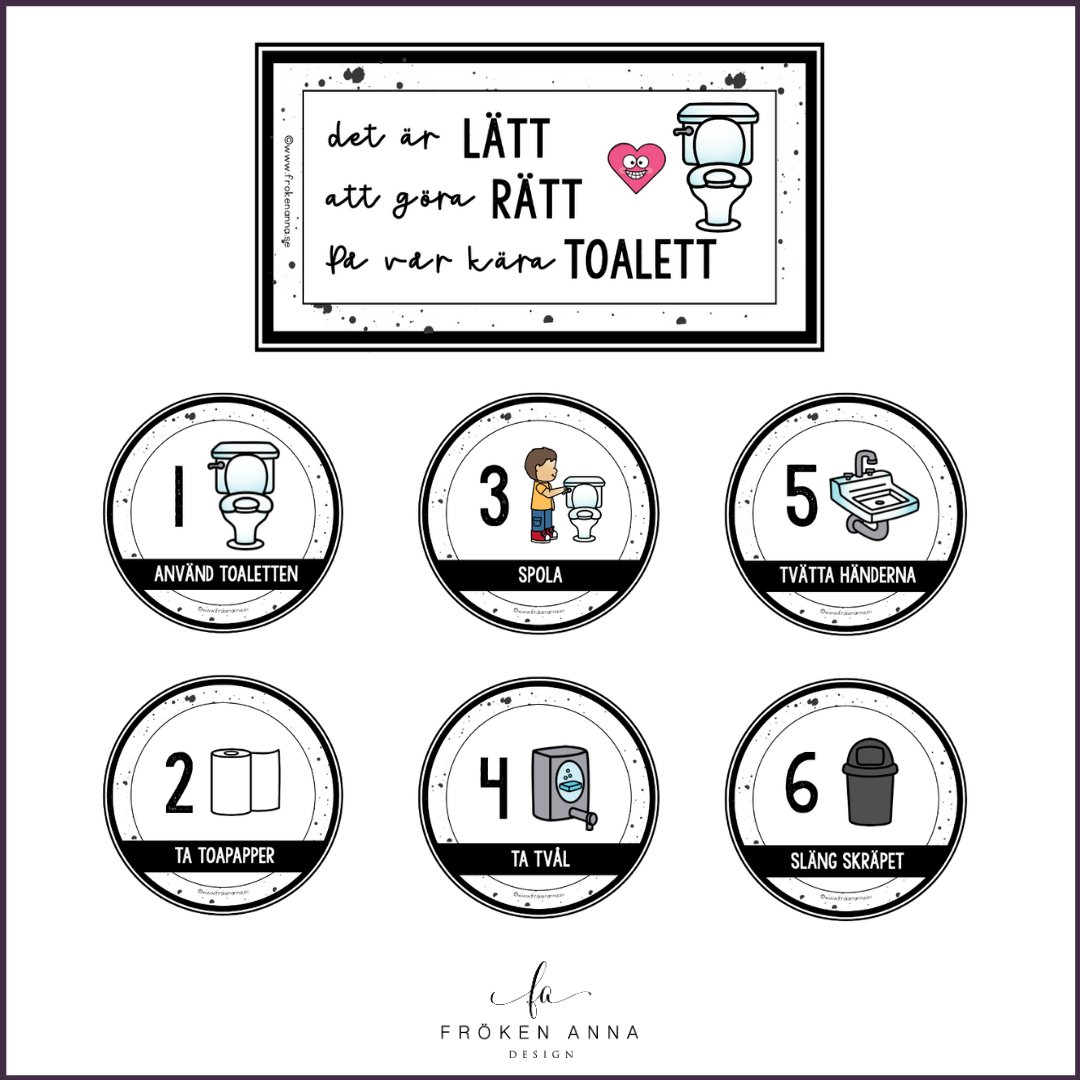 Toalettrutin (bildstöd / bildschema / steg för steg)