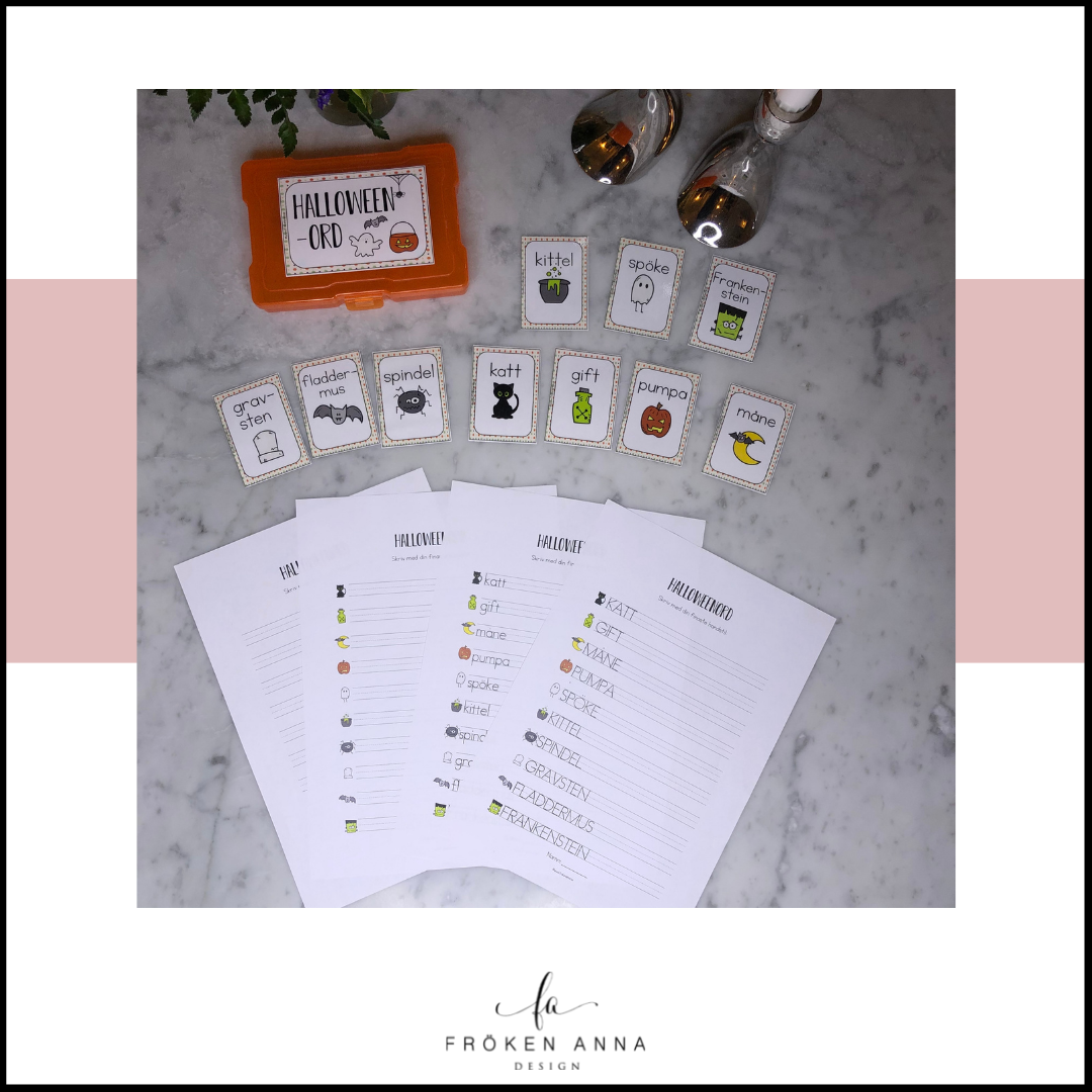 Halloweenord (Ordkunskap, välskrivning, memory)